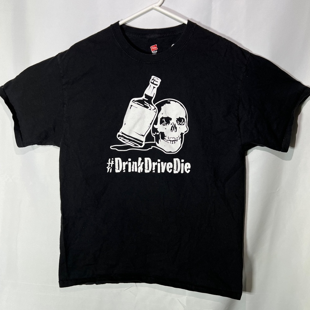 Drink Drive Die Awareness Adult Graphic Tee Size L